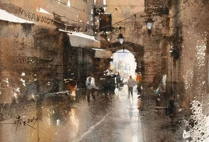 寶島臺灣著名水彩畫家簡忠威作品欣賞，讓知識與美感完美結合